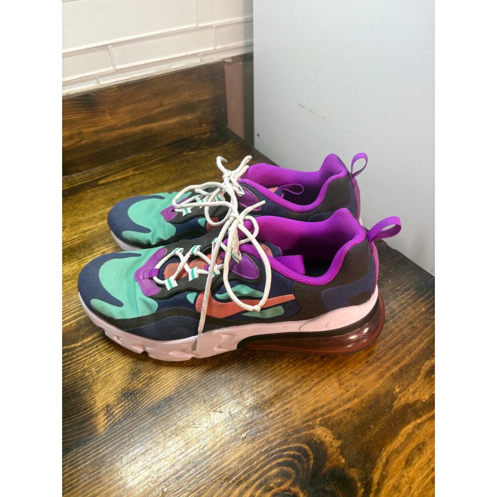 Nike Air Max 270 React Purple And Blue Sneakers Size 7Y
